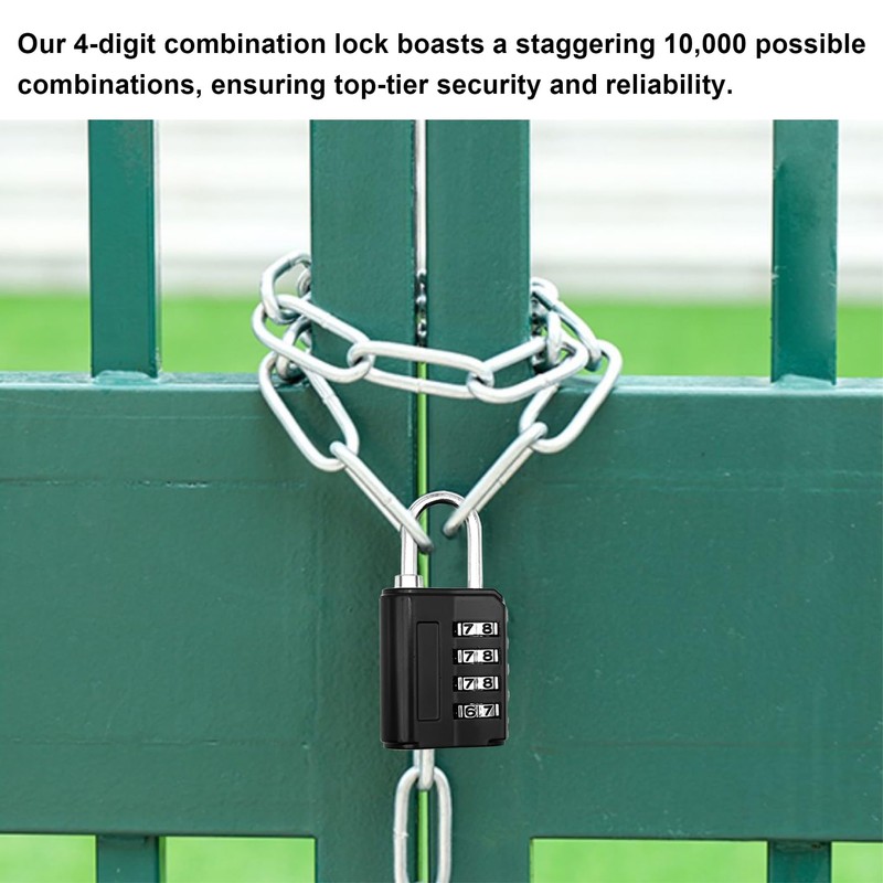 4 pcs Padlocks with Code,4 Digit Combination Padlock,Padlock for Gym