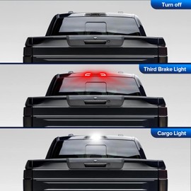 HTZCMOTO LED F1 Style Strobe 3rd Third Brake Light Replacement for F150 2015-2025/ F250 F350 F450 F550 Super Duty 2017-2025/ Ranger 2019-2025/ Maverick 2021-2025, FL3Z13A613A, Clear Len