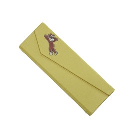 Curious George Portable Case, One Point Pattern, Foldable, Glasses Case, UNDW0921VG Yellow