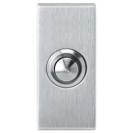 49.910.00 Aperit Rectangular Doorbell 64 x 30 mm Stainless Steel 316 Matt Brushed Includes Mounting Screws