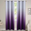 Yakamok Light Blocking Gradient Color Curtains, Purple Ombre Blackout Curtains