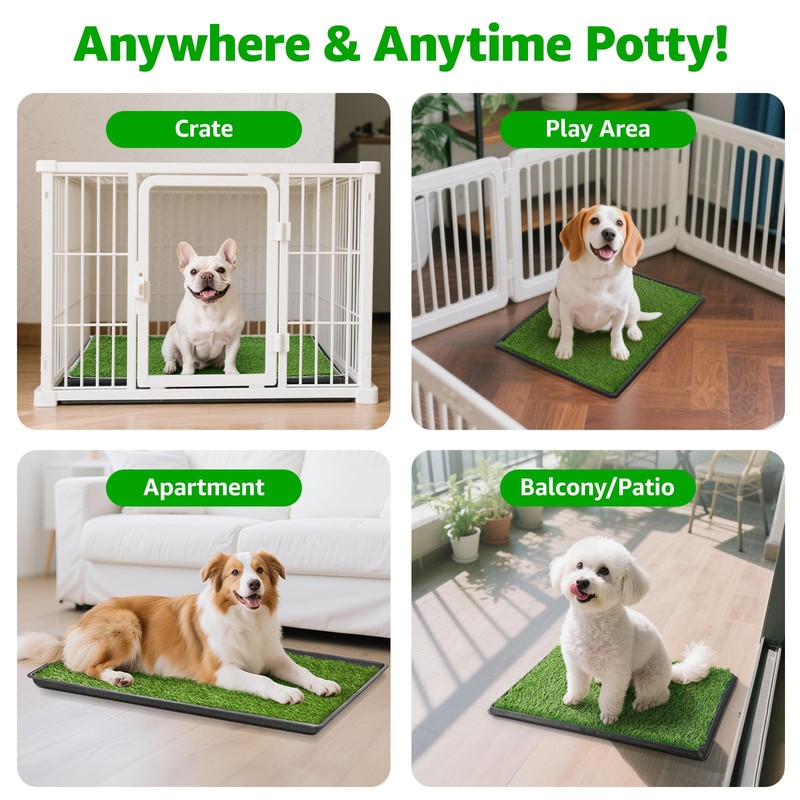 Portable Dog Grass Pad with Tray 20''x30'': Dog Litter Box