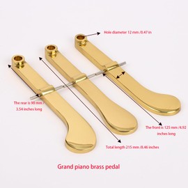 Brass Pedals For Grand Pianos Piano Repair Accessories A Set Of 3 Wood Struts With Rubber Sleeves