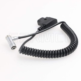 SZRMCC IKAN Portkeys BM5 BM7 HH7 HS7T Monitor Coiled Power Cable D-tap to XS6 4 Pin Female Plug (Coiled Cable, Right Angle)
