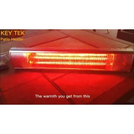 KEY TEK Wall Mounted Patio Heater Outdoor Electric Infrared 1500w Waterproof w/ Remote