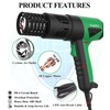 COMTO 1800W Industrial Heat Gun, Fast Heating 122℉-1256℉ Variable Temperature