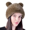 Cute Bear Ear Beanie Hat Women Winter Knitted Hat Thermal