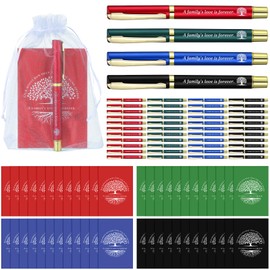 Dunzoom 48 Set Family Reunion Favors Family Reunion Gifts Notebook and Pen Set Bulk Mini Tree Pocket Notebook Love Ballpoint Pens with Bags for Party Guest