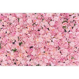 OFILA Flower Wall Backdrop Fabric 7x5ft Pink Floral Wall Photography Backdrop Pink Rose Background Girls Tea Party Bridal Shower Wedding Birthday Party Decorations Girl Women Photo Booth Shoot Prop