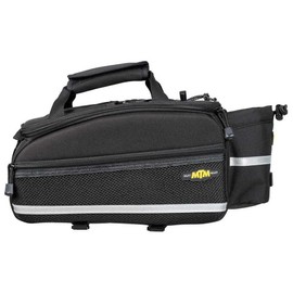 Topeak MTM Multi Mount TrunkBag EX, Water Resistant Cycle Trunk Bag with expandable pannier sides to fit KLICKfix/Racktime Snapit or MIK Adapter Pannier Racks, Black