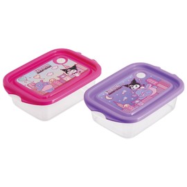 Skater FCN2WAG Sealing Container, Storage Container, Side Dish Container, 16.9 fl oz (500 ml), Antibacterial, Made in Japan, 2P Sanrio Chromi World
