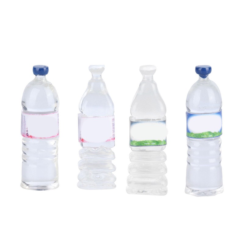 40pcs Dollhouse Water Bottles Set 4 Styles Miniature Drinking Accessories