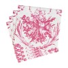 Caspari Romantic Toile Rose Cocktail Napkins - 20 Per Package