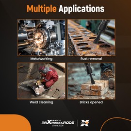 maXpeedingrods Air Needle Scaler with Hammer Chisel Kit, 4500 BPM Pneumatic Needle Gun for Metalworks, Rust, Weld & Paint Remover, Pistol Grip Metal Scraper Air Compressor Accessories