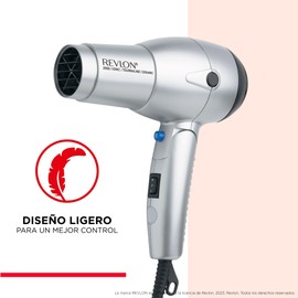 Revlon Secadora de 1875W con tecnología Iónica y Turmalina, Plata