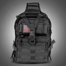 EcoGear FX XGear Tactical Sling Bag Military Pack Single Shoulder EDC Backpack Range Bags (Black)