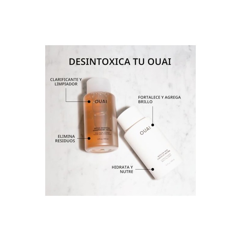 OUAI Pack De Champú Detox Y Acondicionador Para Cabello Medio
