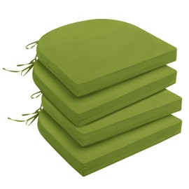 downluxe Outdoor Chair Cushions Set of 4 for Patio Furniture, Water-Resistant Patio Chair Cushions with Ties, High Density Foam Outdoor Seat Cushion, 17" X 16" X 2", Sage Green
