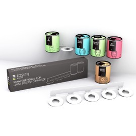 FOSIEN® Floating shelf for just spices without drilling - spice rack floating for just spices without drilling, shelf for just spice spices with floating effect / spice rack just spice