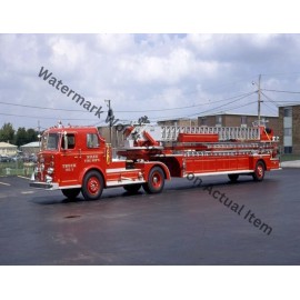 Pirsch Niles Aerial Ladder Tiller Fire Truck VTG Photograph Print 8.5x11"