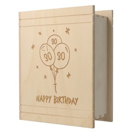 Spruchreif Wooden Money Box Book with Engraving – Money Box as Money Gift for Birthday and Anniversary (30th Birthday)