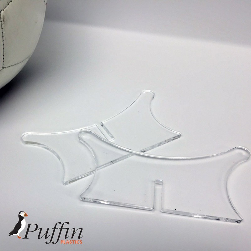 Puffin Plastics Football Display Stand/Riser Plinth, Perspex