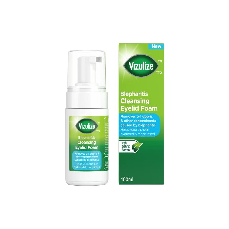 Vizulize Blepharitis Eye Lid Foam, 100ml for Removal of Oil,