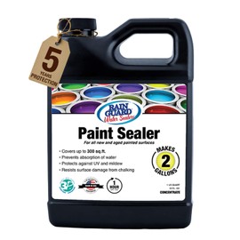 Rain Guard Paint Sealer Concentrate SP-9002 | Makes 2 Gallon | Protects Painted Concrete, Wood, Stone | Silane/Siloxane Acrylic Waterproofer | UV Resistant | Fast Drying | Semi-Satin Finish