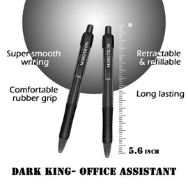 Mingtron Gel pens, 30 Pack Black Pens Fine Point, No Smear Ink Pens for Left Hand, Click Pens Bulk, Retractable Rollerball Pens for Smooth Writing, 0.5MM, Black Ink