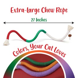 Shizhoo Cat Chew Rope - 6 Pack Cat Chew Toy for Teeth Cleaning, Interactive Kitten Teething Toys with Silvervine Stick to Transfer Chewing from Wires, Cotton String with Natural Silvervine Ball