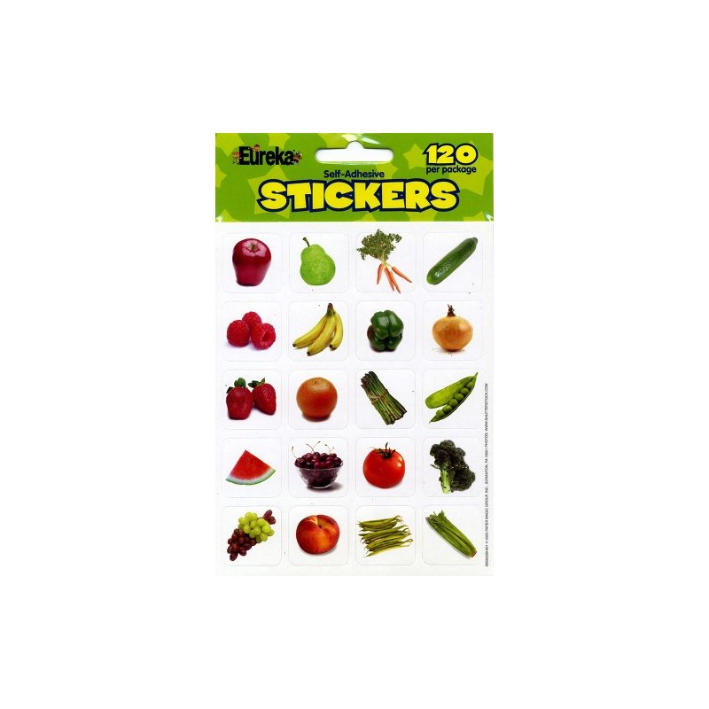 Eureka Fruits and Vegetables Photos Stickers