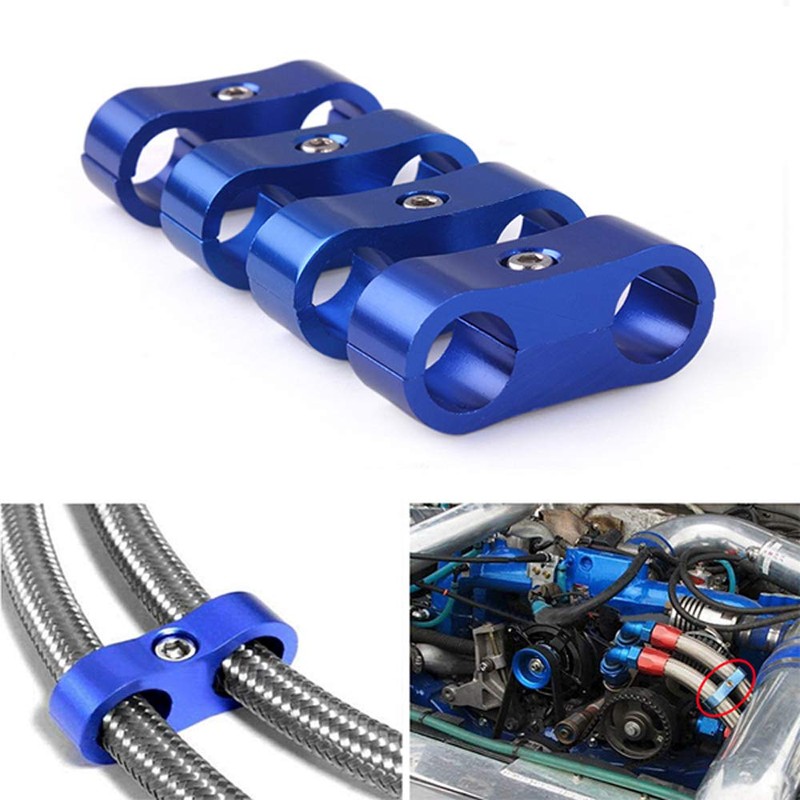 8AN Hose Separator Clamp Aluminum Fuel Line Mounting Clamp Divider
