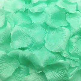 CONOFA 1200 Pieces Rose Petals Artificial Flower Silk Petals for Home Party Valentine Day Wedding Flower Decoration (Mint Color)