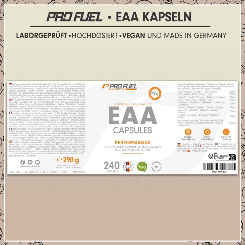 EAA Capsules High Dose 2 x 240 Giga Caps Each