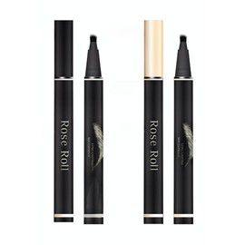 Rose Roll Eyebrow Pencil, Microblading Eyebrow Pen, Long Lasting, Waterproof, Smudge Proof Brow Pen, Creates Natural, Voluminous-Looking Brows, Black