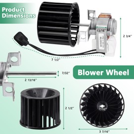 Hiorucet S97009796 Bathroom Exhaust Fan Motor Replacement for Broan Nutone Bulb Heaters 162-E, G, J, K, L, M and 164-E, G, J, K, L, M, 9417DN, 9427P Blower Motor Fan, Replaces 97009796, S97009758