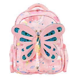 Cute Butterfly Backpack for Girls Kids School Backpack for Girls Kawaii Preschool Elementary Kindergarten,Light Purple Color,Large Capacity,16 Inch