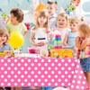 4 Pack Pink and White Polka Dots Rectangular Tablecloth Pink