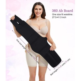 YERKOAD 360 Lipo Foam Ab Board Post Surgery Liposuction Abdominal Compression Boards Belly Wrap Lipo Recovery Waist Cincher(Black, One size)