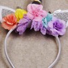 Nishine Unicorn Horn Floral Headband Glitter Ears Pony Head Bands