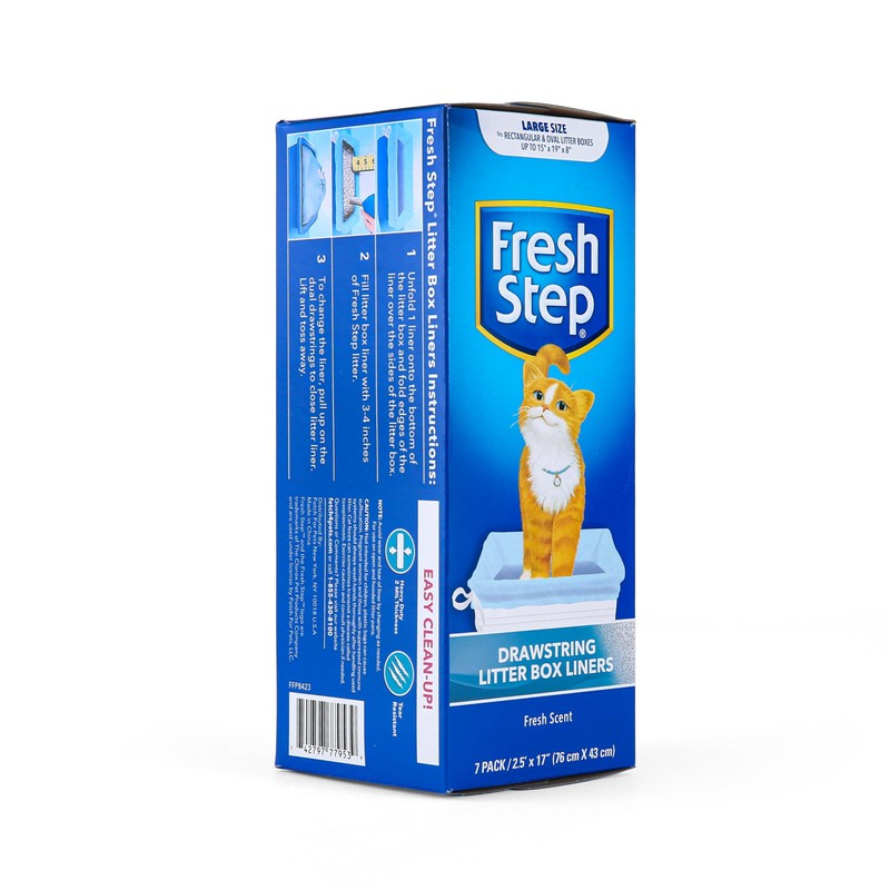 Fresh Step Drawstring Litter Box Liners Scented, Large Size 30"