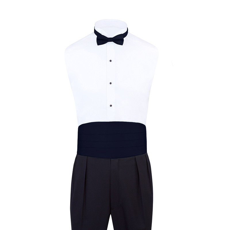 Conjunto de pajarita de satén formal para hombre, marino, Una