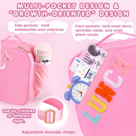 Nsrzua Lunch Bag Kids,Insulated Lunch Bag With Adjustable Shoulder Strap,Reusable Lunch Bag for Kids, Girls,Boys, lunch Bag Women,Preppy Lunch Box for School,Travel, Picnic (pink)