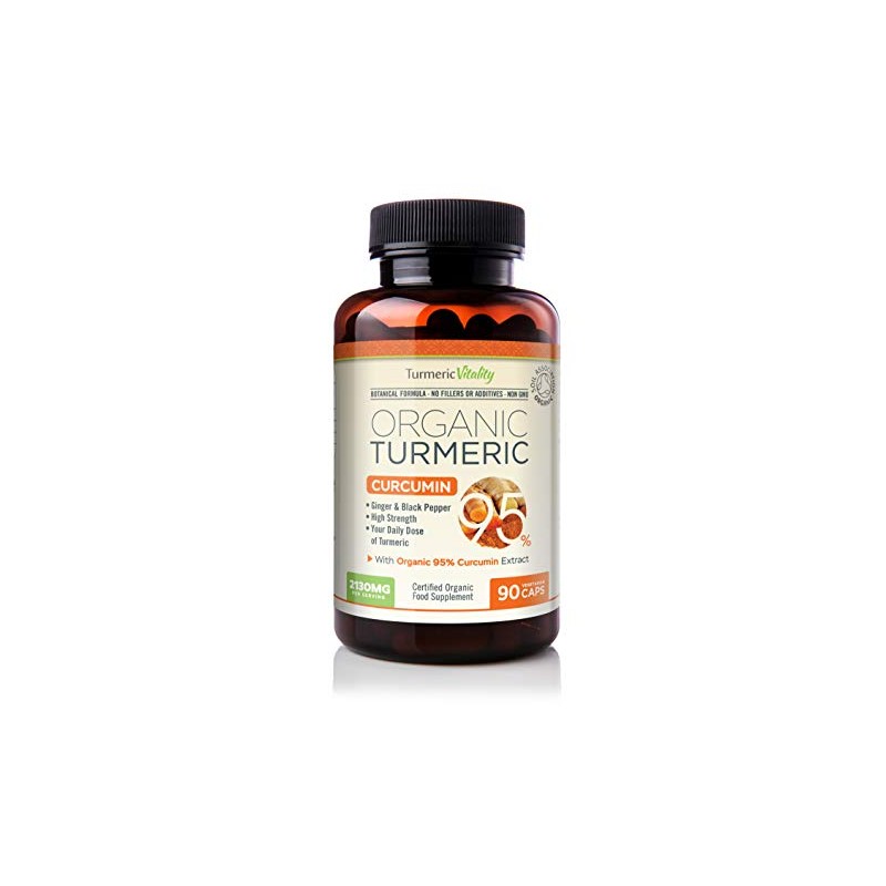 Organic Turmeric Curcumin Capsules Triple Strength with 95% Curcumin -