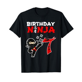 7 Year Old Ninja Birthday Party - Kids Birthday Ninja Theme T-Shirt