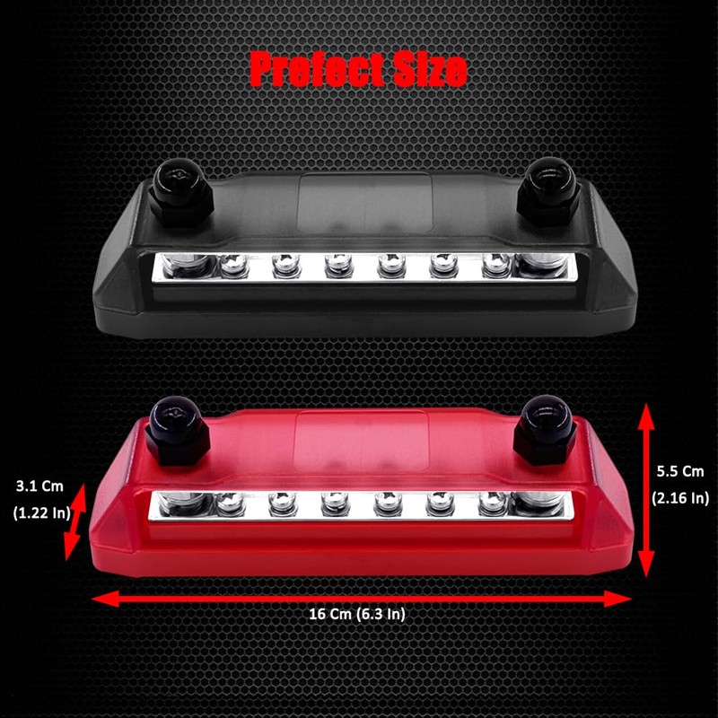Ampper Power & Ground Distribution Block Bus Bar, 2 x