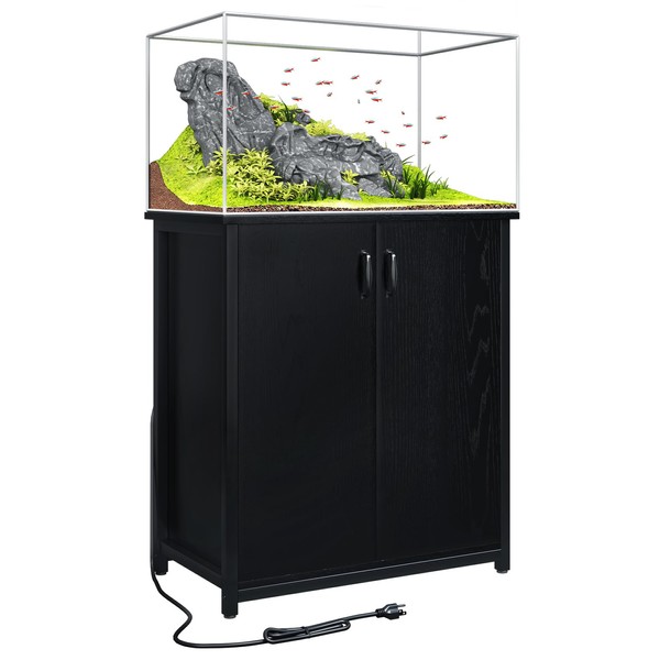 TC-HOMENY 10-29 Gallon Aquarium Stand with Charging Station and Cable