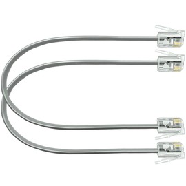NECABLES 2Pack 8 Inch Short Phone Cord Short Telephone Cord Short Phone Line Cord RJ11 6P4C Male to Male for Landline