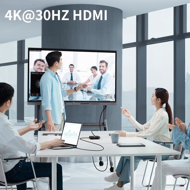 ANYOYO 6-IN-1 USB Hub Type-C 100W PD Fast Charging 4K30Hz