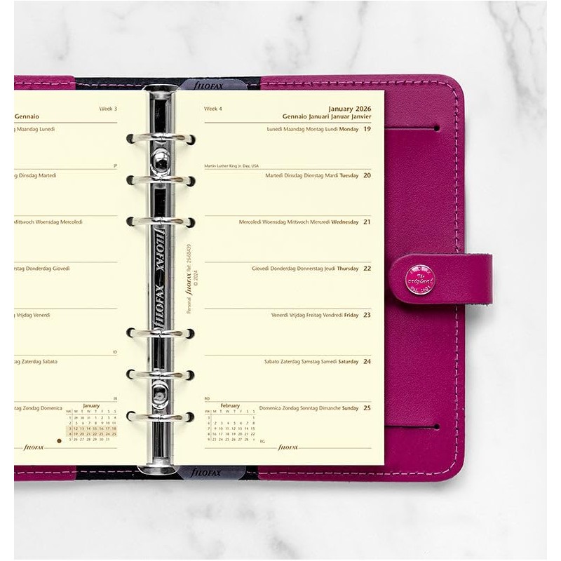 Filofax Week on Two Pages 2026 Personal Cotton Cream Diary